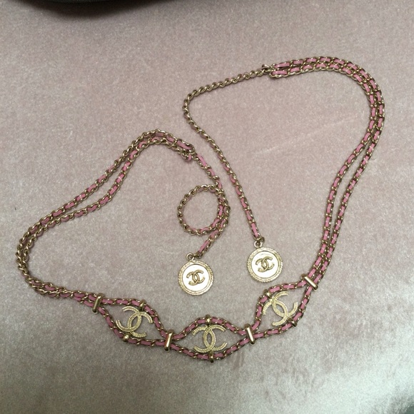 Sold Chanel Triple CC Double Chain Necklace, Metal and Lambskin - Picture 6 of 7